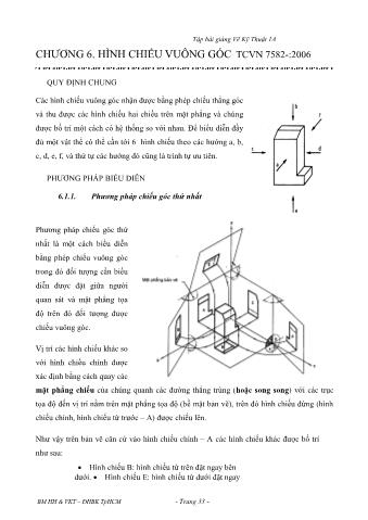 Tập bài giảng Vẽ kỹ thuật 1A - Chương 6: Hình chiếu vuông góc TCVN 7582-:2006